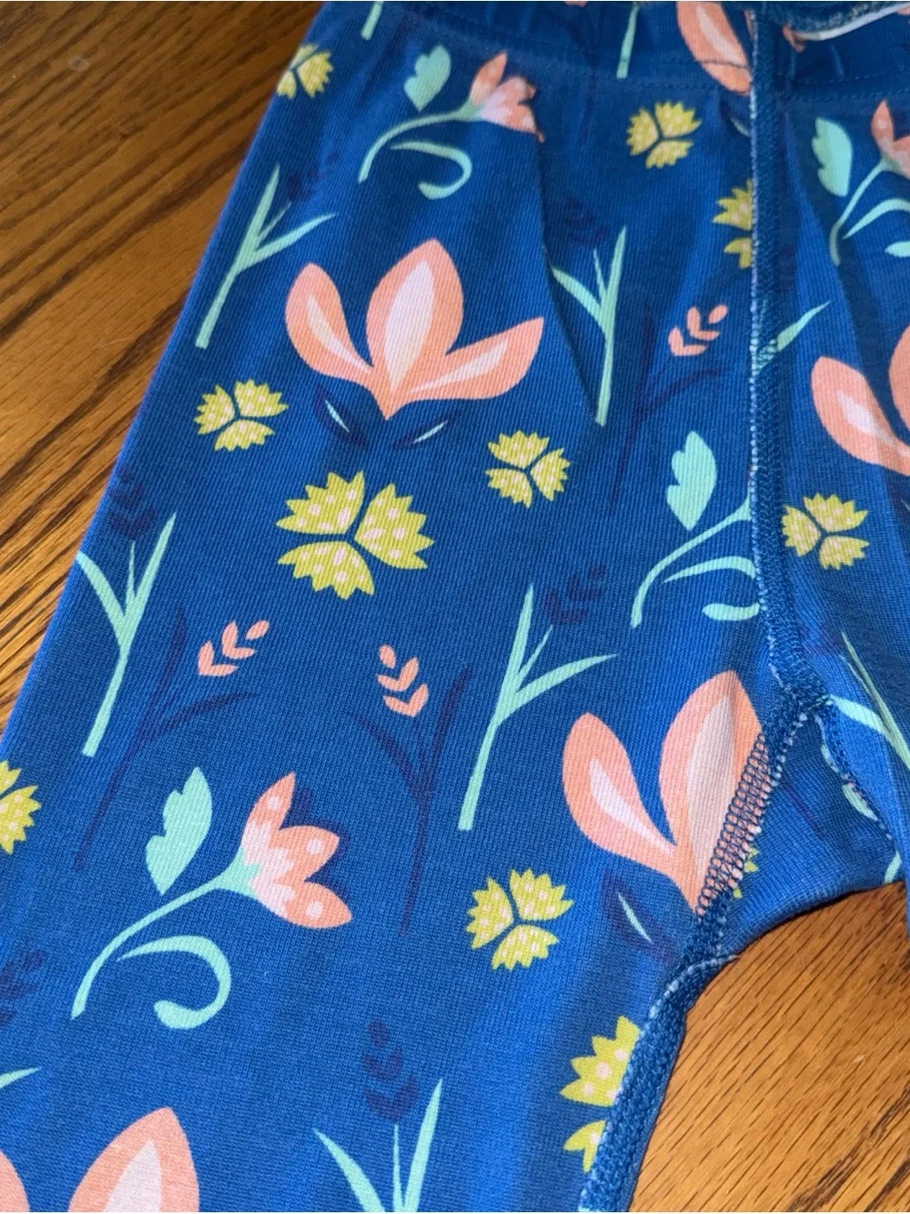 Disney Frozen Girls Floral & Horse Pajama Bottoms - Navy Blue, Light Blue, Pink